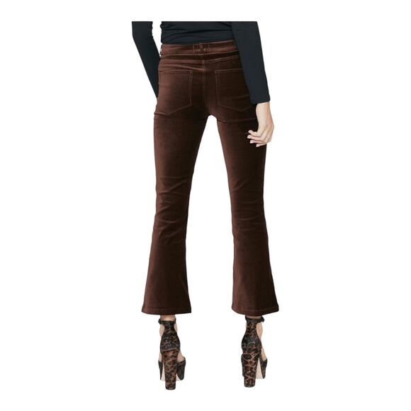 Paige Claudine Velvet Ankle Flare Pants brown size 24 - Picture 9 of 9